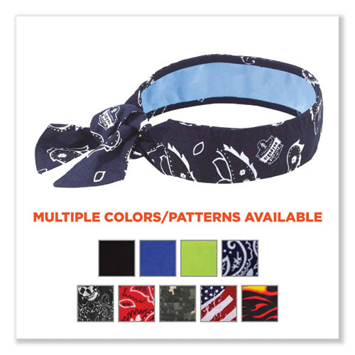 Ergodyne Chill-its 6700ct Cooling Bandana Pva Tie Headband One Size Fits Most Navy Western