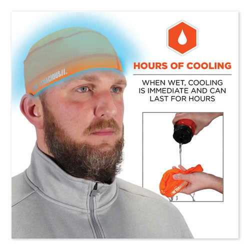 Ergodyne Chill-its 6632 Performance Knit Cooling Skull Cap Polyester/spandex One Size Fits Most Orange