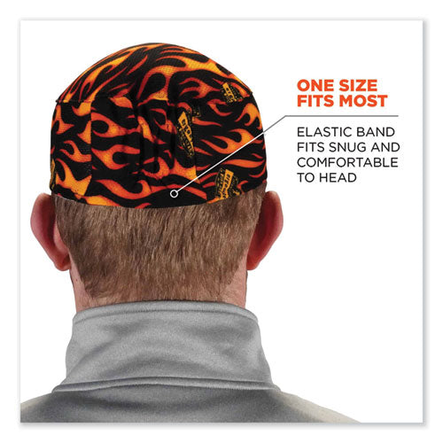 Ergodyne Chill-its 6630 High-performance Terry Cloth Skull Cap Polyester One Size Fits Most Flames