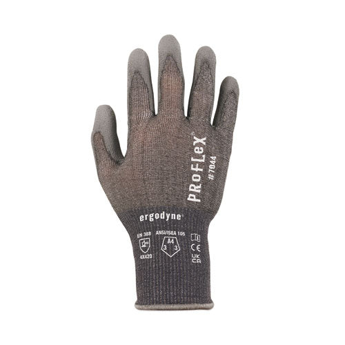 Ergodyne Proflex 7044 Ansi A4 Pu Coated Cr Gloves Gray 2x-large 12 Pairs/pack