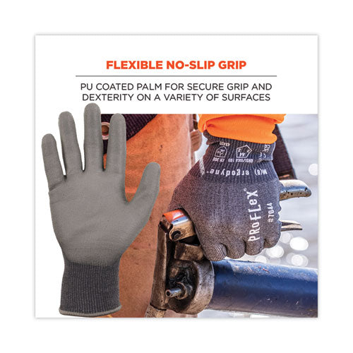 Ergodyne Proflex 7044 Ansi A4 Pu Coated Cr Gloves Gray 2x-large 12 Pairs/pack