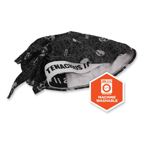 Ergodyne Chill-its 6615 High-performance Bandana Doo Rag With Terry Cloth Sweatband One Size Skulls