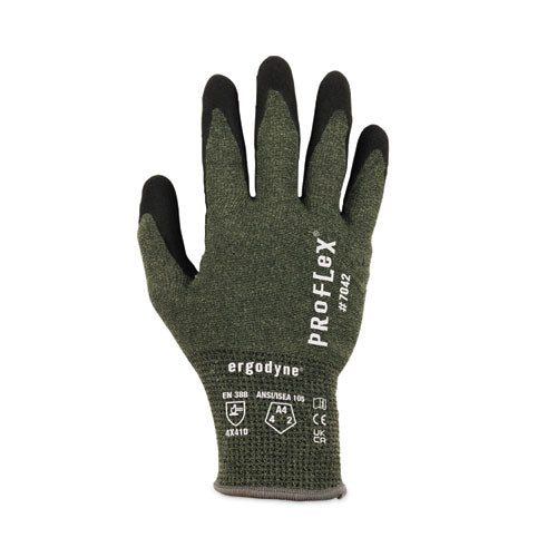 Ergodyne Proflex 7042 Ansi A4 Nitrile-coated Cr Gloves Green X-large Pair