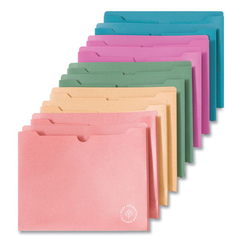 U Brands U Eco Poly File Jackets Straight Tab Letter Size Assorted 10/pack