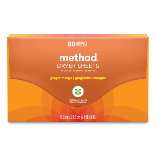 Method Dryer Sheets Ginger Mango 80/box 6 Boxes/Case