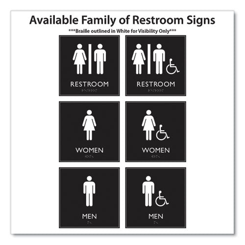 ADA Sign, Men, Plastic, 8 x 8, Clear/White ADA Sign, Men, Plastic, 8 x 8, Clear/White