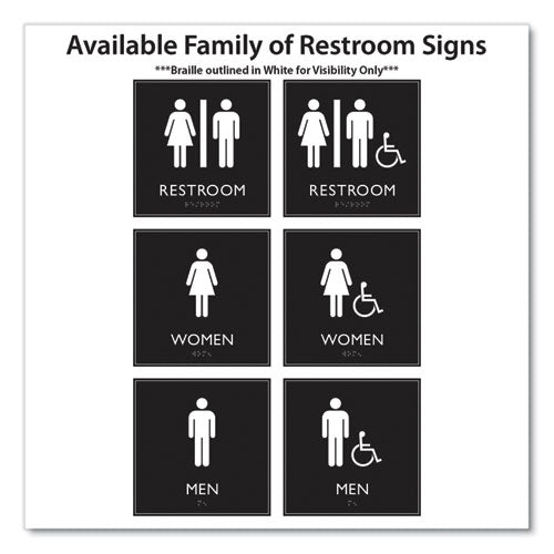 Headline Sign Ada Sign Women Accessible Plastic 8 X8 Clear/white