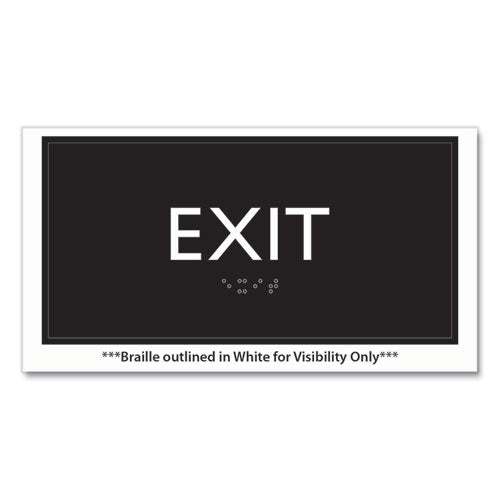 Headline Sign Ada Sign Exit Plastic 4x4 Clear/white