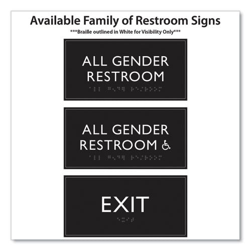 Headline Sign Ada Sign Exit Plastic 4x4 Clear/white