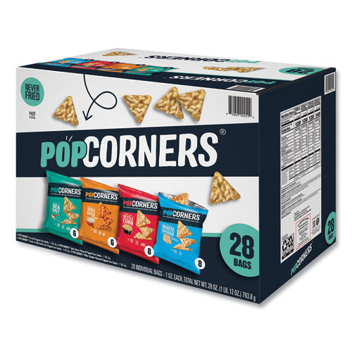 PopCorners Popped Corn Chips Snacks Variety Pack Assorted Flavors 1 Oz Bag 28/pack
