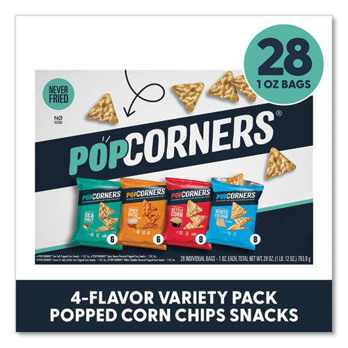 PopCorners Popped Corn Chips Snacks Variety Pack Assorted Flavors 1 Oz Bag 28/pack