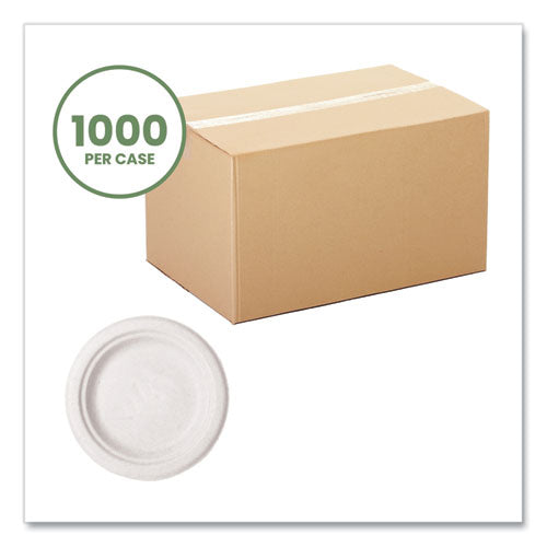 Vegware™ Molded Fiber Tableware Plate 6" Diameter White 1000/Case