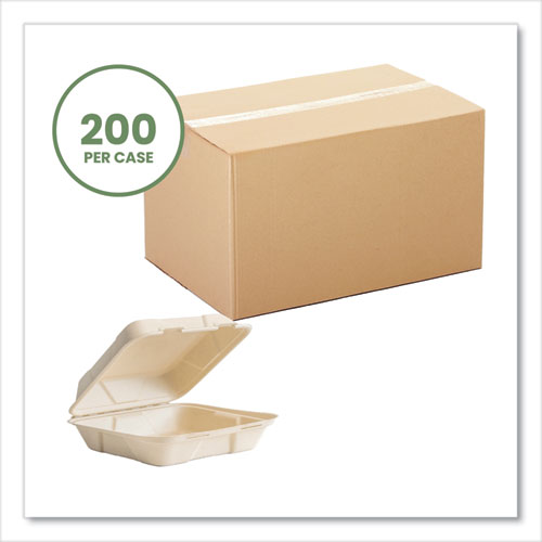 Vegware™ Nourish Molded Fiber Takeout Container 9x10x2 Natural Sugarcane 200/Case