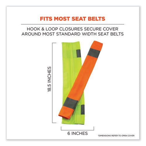 Ergodyne Glowear 8004 Hi-vis Seat Belt Cover 6"x18.5" Lime