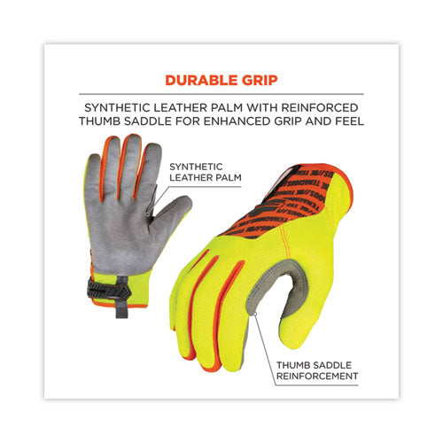 Ergodyne Proflex 812 Standard Mechanics Gloves Lime Medium Pair