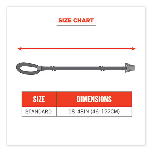 Ergodyne Squids 3155 Elastic Lanyard With Clamp 2 Lb Max Working Capacity 18" To 48" Long Lime