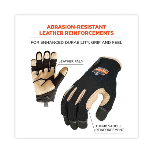 Ergodyne Proflex 710ltr Heavy-duty Leather-reinforced Gloves Black Small Pair