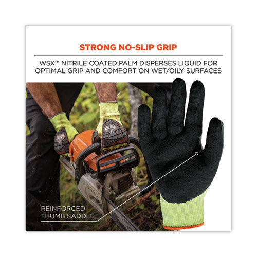 Ergodyne Proflex 7141 Ansi A4 Dir Nitrile-coated Cr Gloves Lime Large Pair