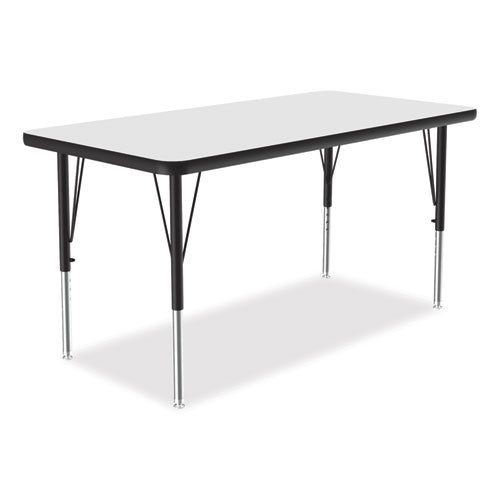 Correll Markerboard Activity Tables Rectangular 60"x24"x19" To 29" White Top Black Legs 4/pallet