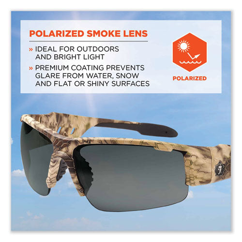 Ergodyne Skullerz Dagr Safety Glasses Kryptek Highlander Nylon Impact Frame Polarized Smoke Polycarb Lensships In 1-3 Business Days