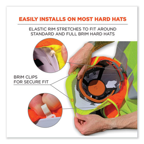 Ergodyne Glowear 8005 Hi-vis Hard Hat Neck Shade 20x12.5 Orange