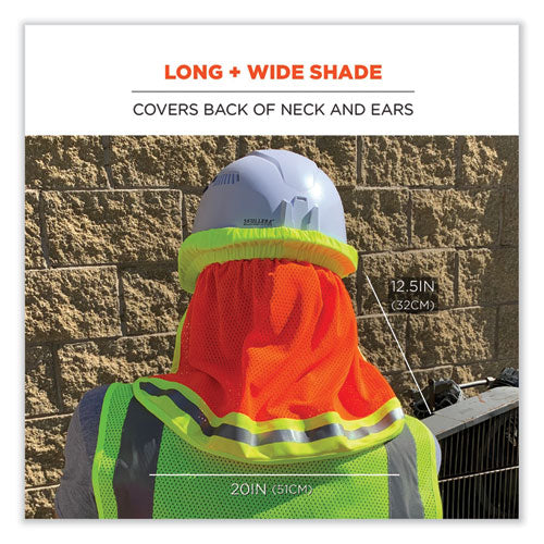 Ergodyne Glowear 8005 Hi-vis Hard Hat Neck Shade 20x12.5 Orange