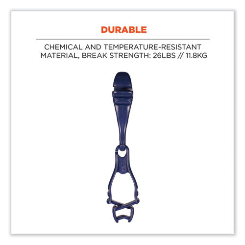 Ergodyne Squids 3400md Metal Detectable Dual Clip Glove Clip Holder 1x1x6.5 Acetal Copolymer Deep Blue