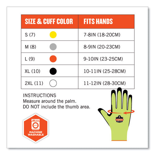 Ergodyne Proflex 7041 Ansi A4 Nitrile-coated Cr Gloves Lime X-large Pair