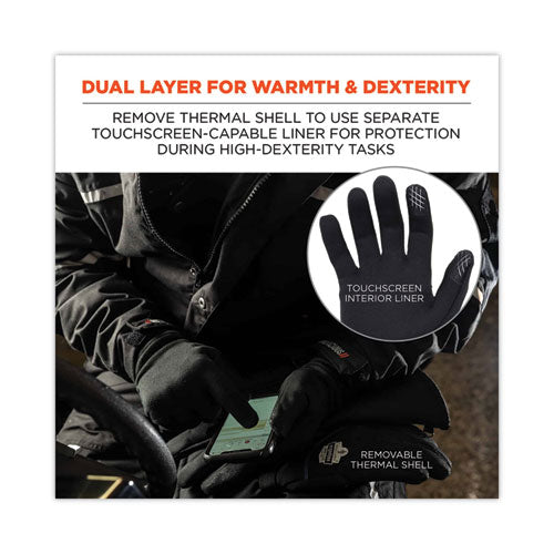 Ergodyne Proflex 825wp Thermal Waterproof Winter Work Gloves Black 2x-large Pair