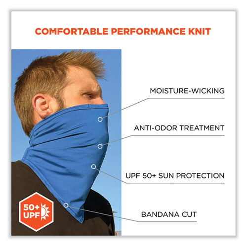 Ergodyne Chill-its 6482 Cooling Neck Gaiter Bandana Pocket Kit Polyester/spandex Small/medium Blue