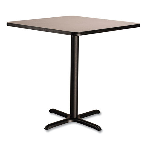 NPS Cafe Table 36wx36dx36h Square Top/x-base Gray Nebula Top Black Base