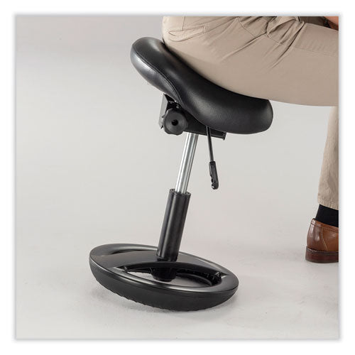 Safco Twixt Sitting-height Saddle Seat Stool Backless Max 300lb 19" To 24" High Seatblack Seat/base