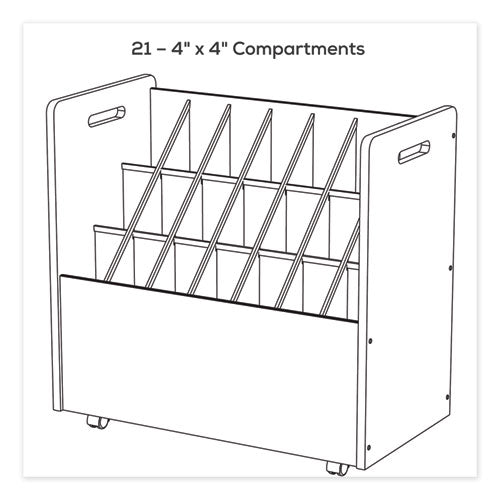 Safco Mobile Roll File 21 Compartments 30.25wx15.75dx29.25h Tan