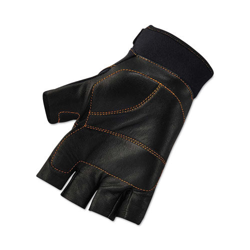 Ergodyne Proflex 901 Half-finger Leather Impact Gloves Black Large Pair