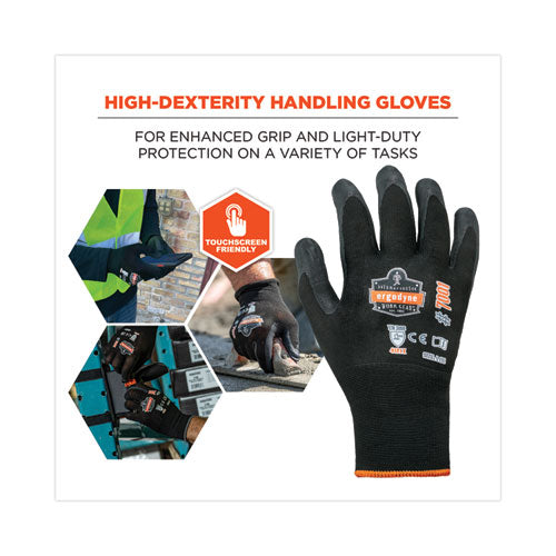 Ergodyne Proflex 7001 Nitrile-coated Gloves Black Large 144 Pairs/pack