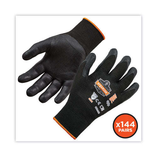 Ergodyne Proflex 7001 Nitrile-coated Gloves Black Large 144 Pairs/pack