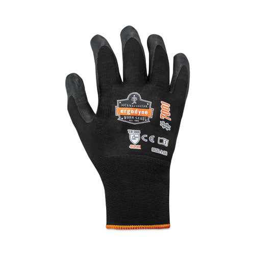 Ergodyne Proflex 7001 Nitrile-coated Gloves Black Large 144 Pairs/pack