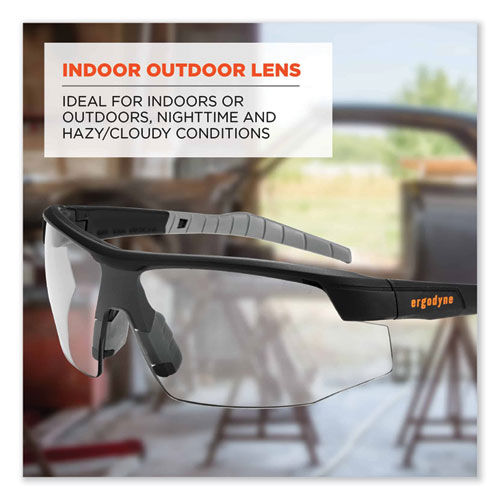 Ergodyne Skullerz Skoll Safety Glasses Matte Black Nylon Impact Frame Indoor/outdoor Polycarbonate Lens