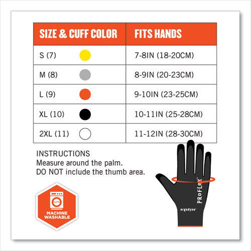 Ergodyne Proflex 7001-case Nitrile Coated Gloves Black X-large 144 Pairs/Case