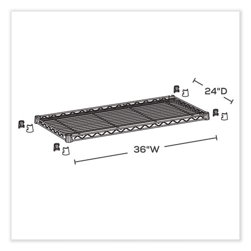 Safco Industrial Extra Shelf Pack 36wx24dx1.5h Steel Black 2/pack