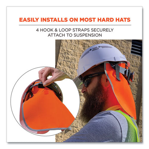 Ergodyne Glowear 8006 Hi-vis Hard Hat Neck Shade 12.25x10.5 Orange