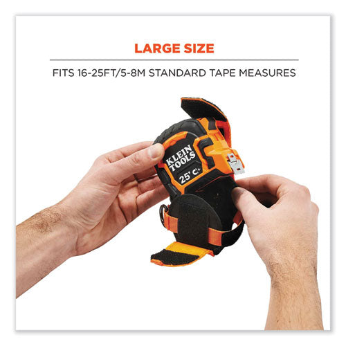 Ergodyne Squids 3770 Belt Clip Tape Measure Holder Large 3.62x7.25x2.5 Polyester Orange