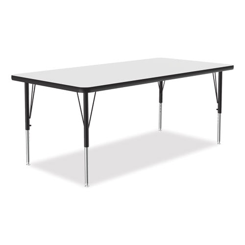 Correll Markerboard Activity Tables Rectangular 60"x30"x19" To 29" White Top Black Legs 4/pallet