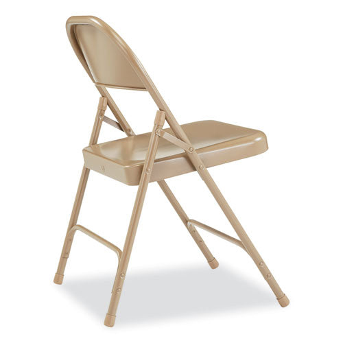 NPS 50 Series All-steel Folding Chair Supports 500 Lb 16.75" Seat Ht Beige Seat/back Beige Base 4/ct Ships In 1-3 Bus Days
