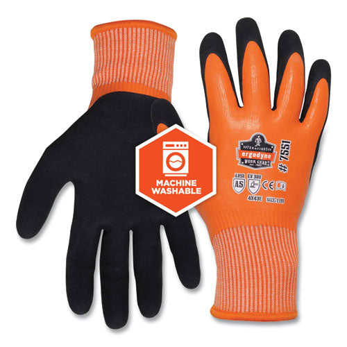 Ergodyne Proflex 7551 Ansi A5 Coated Waterproof Cr Gloves Small Orange Pair