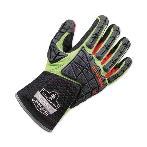 Ergodyne Proflex  925cr6 Performance Dorsal Impact-reducing Cut Resistance Glove Black/lime Medium Pair