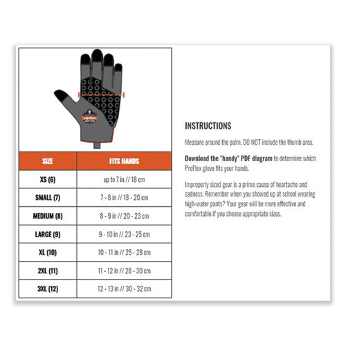 Ergodyne Proflex 910 Half-finger Impact Gloves + Wrist Support Black X-large Pair