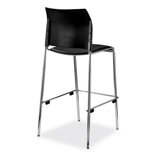 NPS Cafetorium Bar Height Stool Padded Seat/back Supports 500lb 31" Seat Ht Black Seat/backchrome Baseships In 1-3 Bus Days