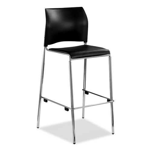 NPS Cafetorium Bar Height Stool Padded Seat/back Supports 500lb 31" Seat Ht Black Seat/backchrome Baseships In 1-3 Bus Days