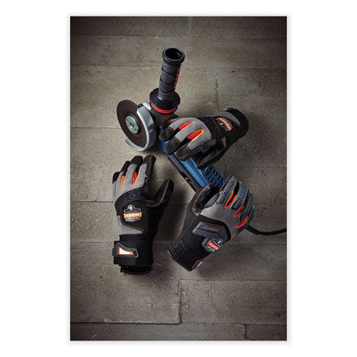 Ergodyne Proflex 9012 Certified Av Gloves + Wrist Support Black Medium Pair